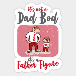 Dad Bod | Dim Gray And Red Text Funny Dad Sticker